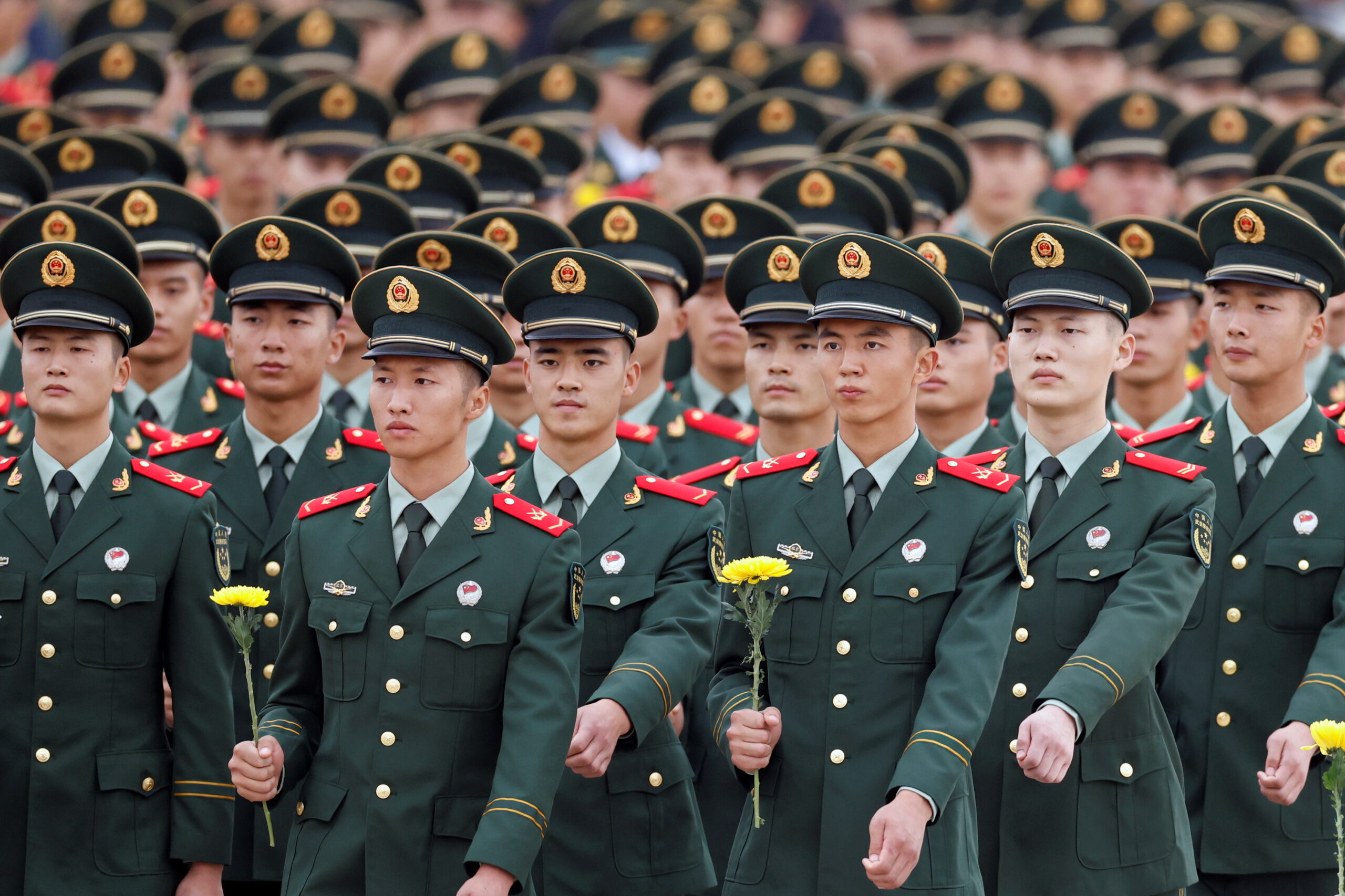 The platform will harness breakthrough technologies for China's military advancements. Pictured are members of China's People's Liberation Army